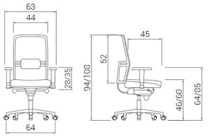 Medidas de la silla Signo de Dile Office