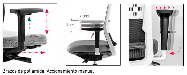 Brazos de poliamida silla Stay