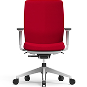 Silla de oficina tapizada en rojo Trim de Actiu