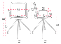 Medidas de la silla Urban Plus 50 giratoria de Actiu