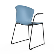 Silla de oficina apilable en azul