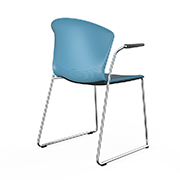 Silla de oficina apilable en azul