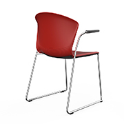 Silla de oficina apilable en rojo