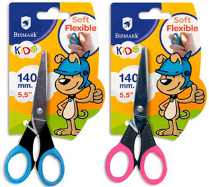 Tijeras infantiles para uso escolar con mango suave y flexible